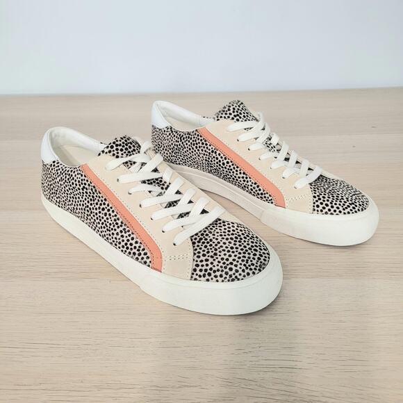 Madewell Sidewalk Low Top Sneakers Spotted Calf Hair Light Sand Multi Tan 9.5 - Picture 1 of 12